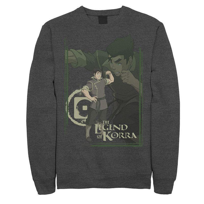 Men's The Legend Of Korra Bolin Collage Poster Graphic Fleece Pullover, Size: Small, Grey Heather Product Image