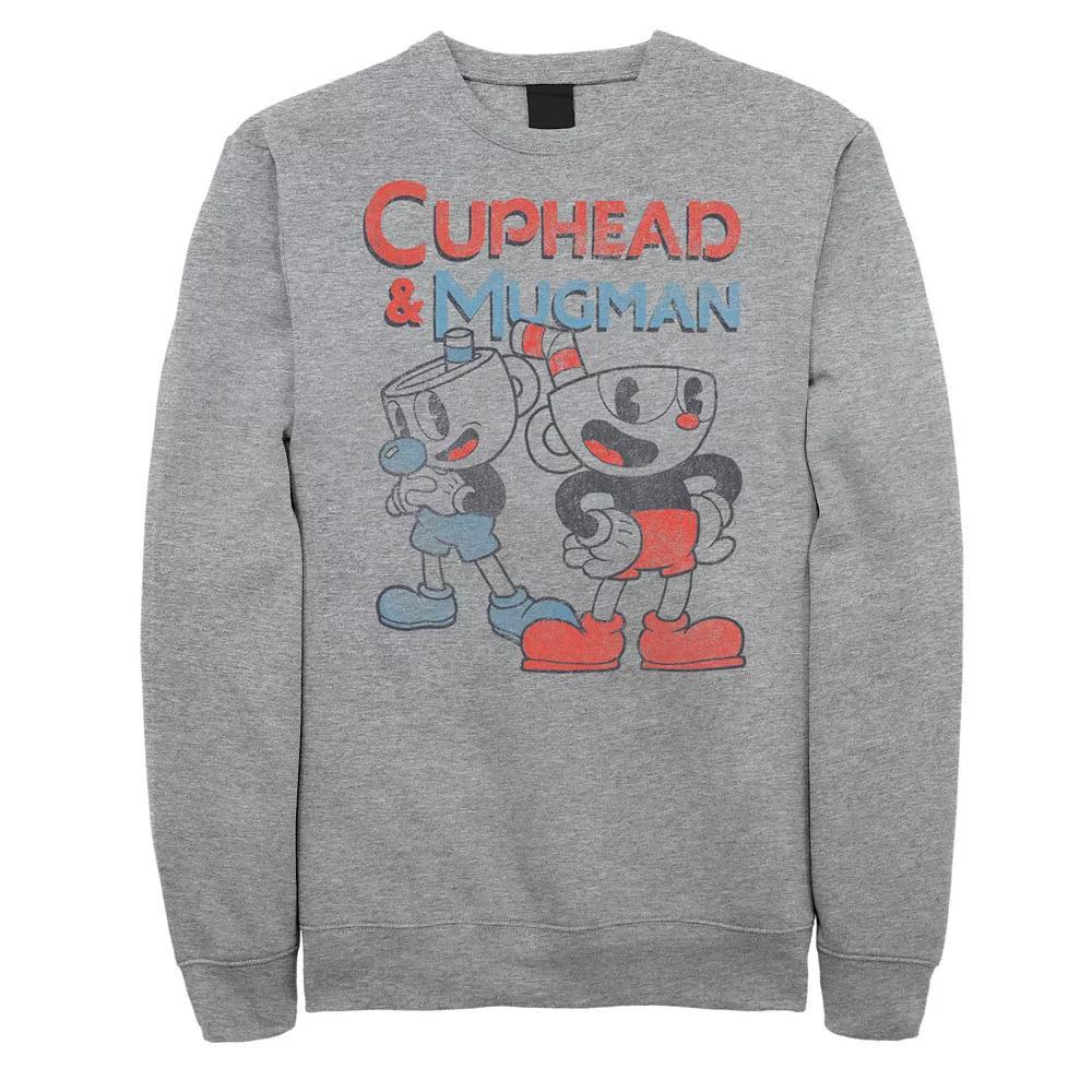 Big & Tall Cuphead And Mugman Dynamic Duo Vintage Sweatshirt, Men's, Size: 3XL, Athletic Grey Product Image
