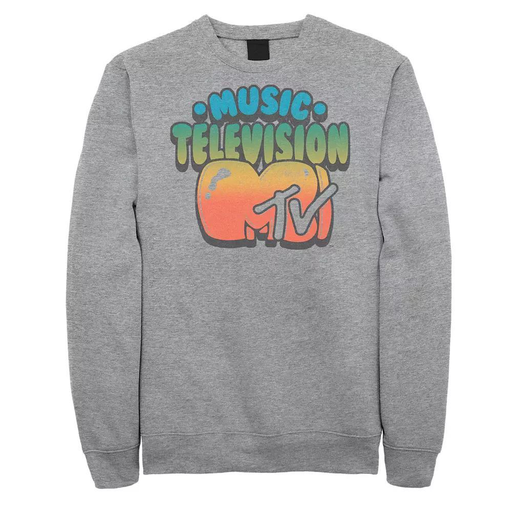 Big & Tall MTV Logo Bubble Balloon Font Style Sweatshirt, Men's, Size: XL Tall, Athletic Grey Product Image