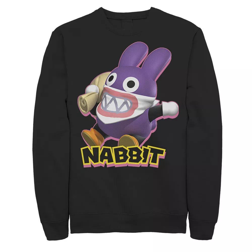 Men's Nintendo Super Mario Nabbit Action Pose Portrait Logo Sweatshirt, Size: Small, Black Product Image