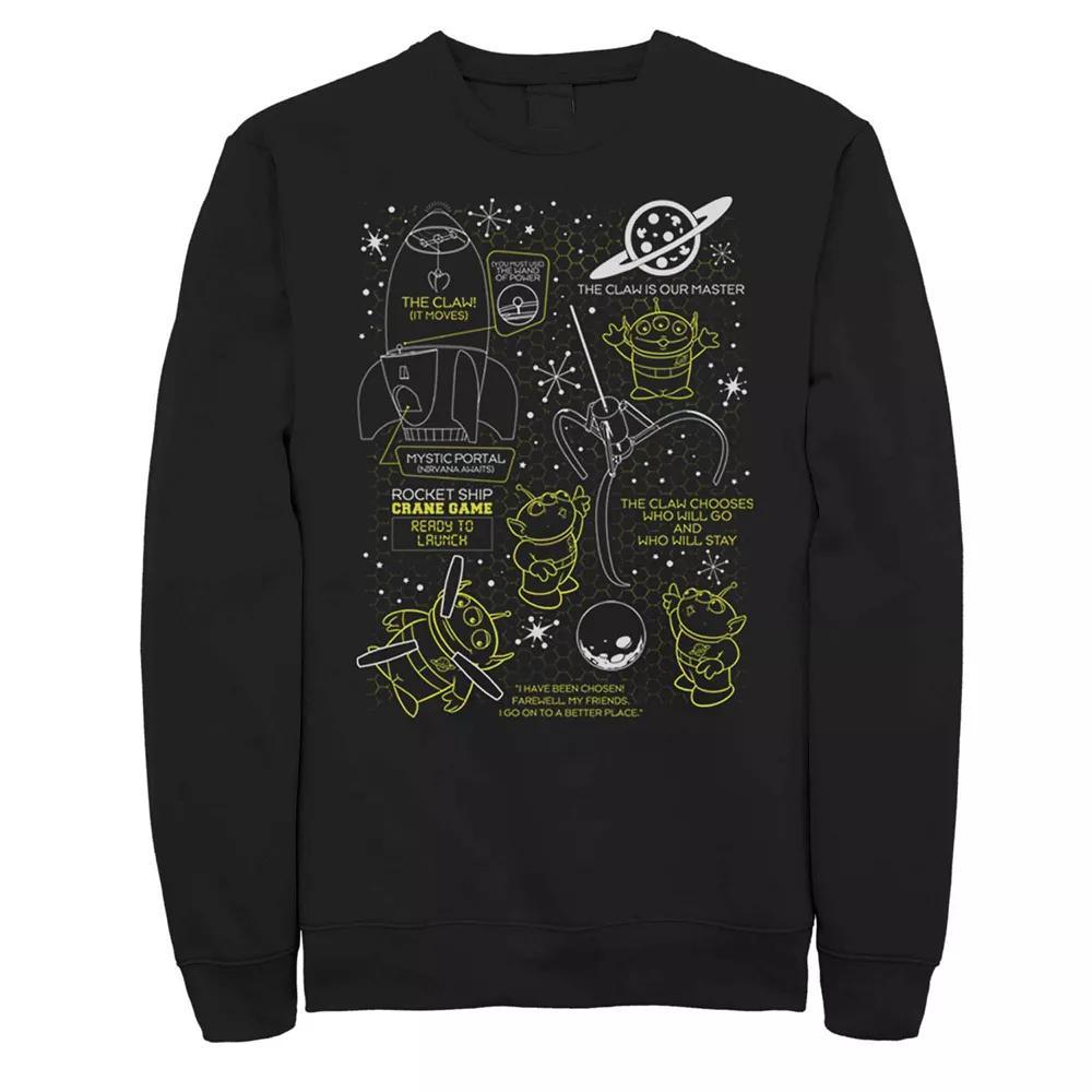 Men's Disney Pixar Toy Story Claw Master Schematics Fleece Sweater, Size: Small, Black Product Image