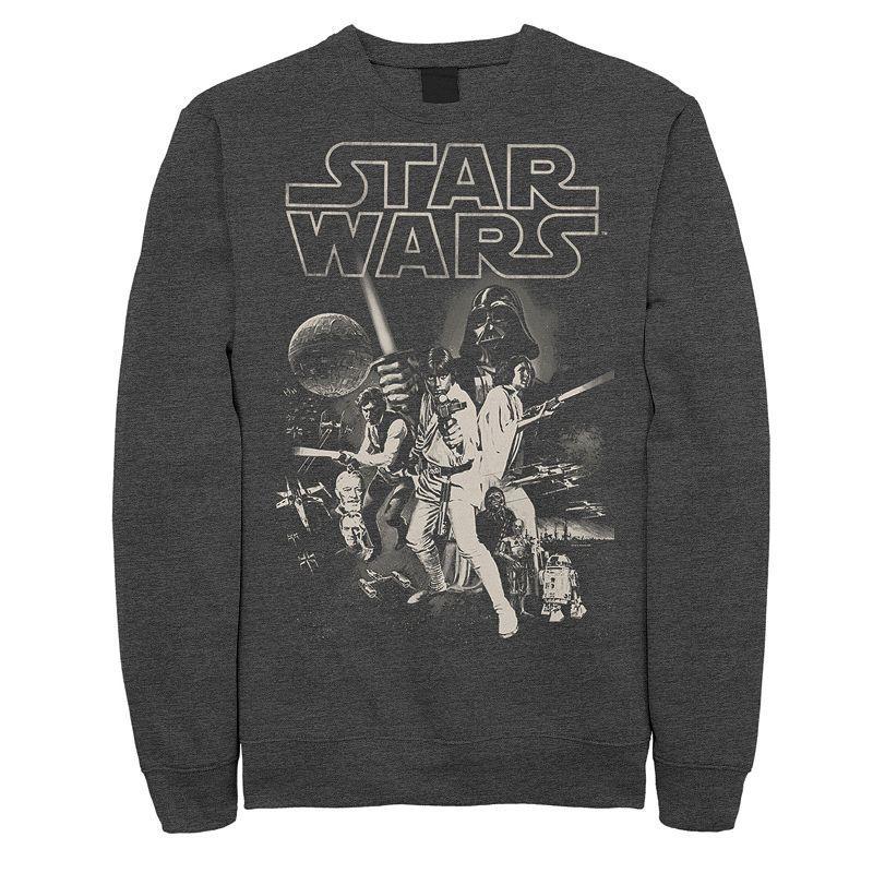 Men's Star Wars Classic Poster Sweatshirt, Size: XXL, Grey Heather Product Image