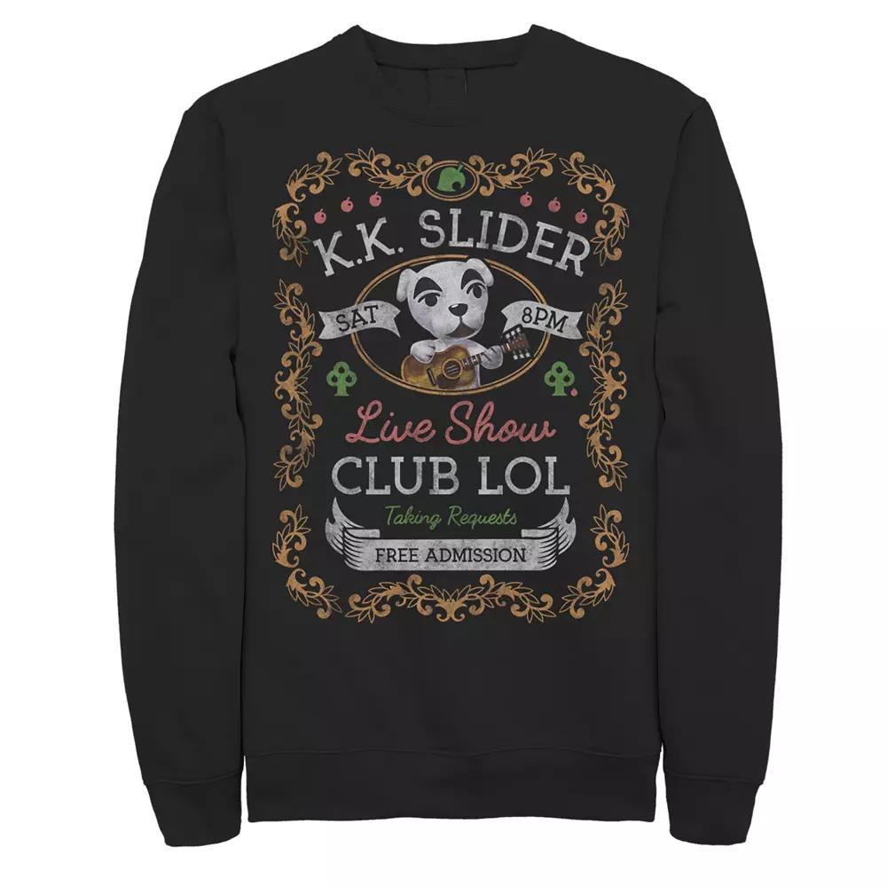 Big & Tall Animal Crossing K.K. Slider Live Show Flyer Fleece Sweatshirt, Men's, Size: 3XL, Black Product Image