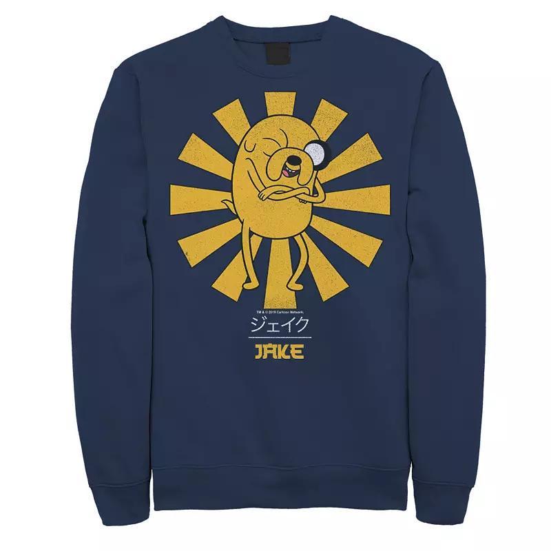 Men's Adventure Time Jake The Dog Kanji Portrait Pullover Fleece, Size: Small, Blue Product Image
