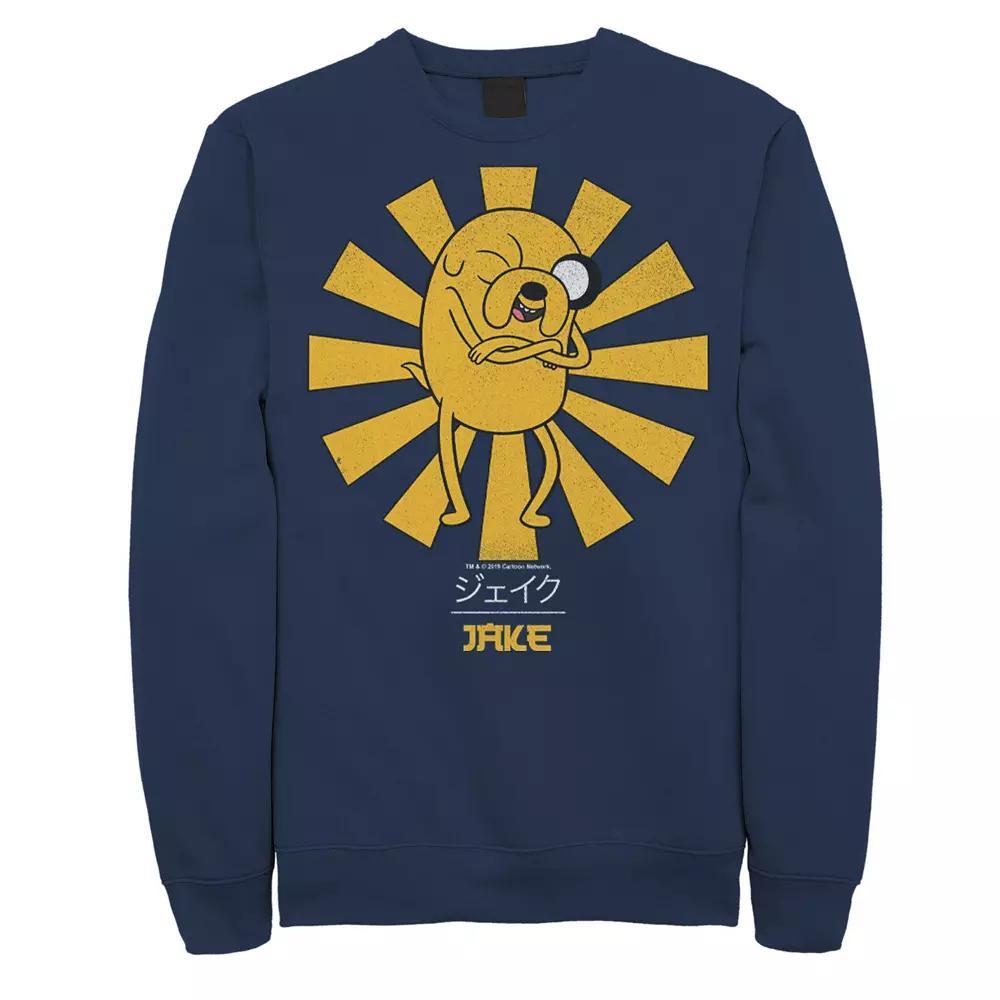 Men's Adventure Time Jake The Dog Kanji Portrait Pullover Fleece, Size: Small, Blue Product Image