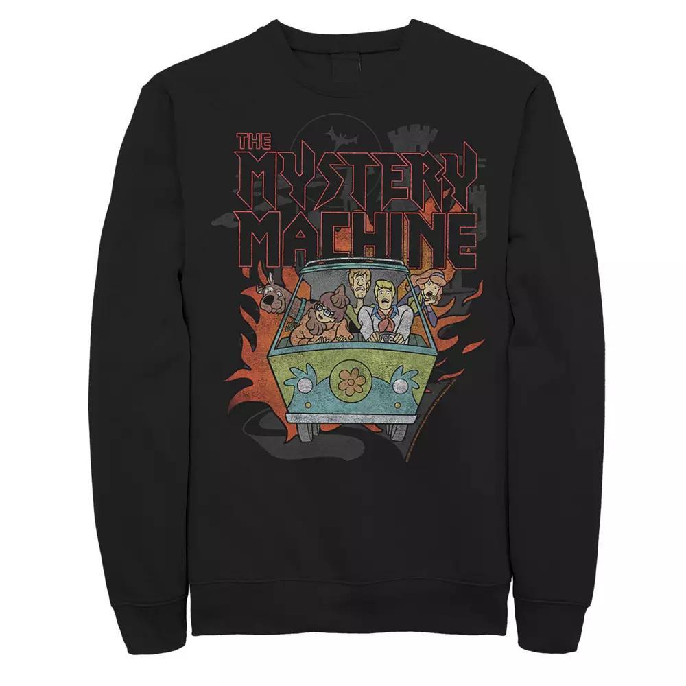 Big & Tall Scooby-Doo The Mystery Machine Flame Portrait Fleece Graphic Pullover, Men's, Size: 3XL Tall, Black Product Image