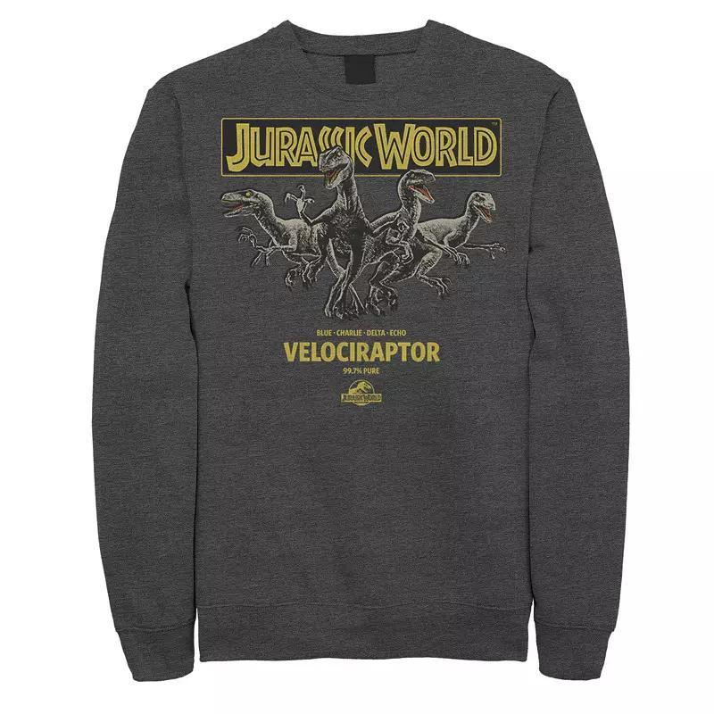 Men's Jurassic Park Character Collage Logo Sweatshirt, Size: XXL, Grey Heather Product Image