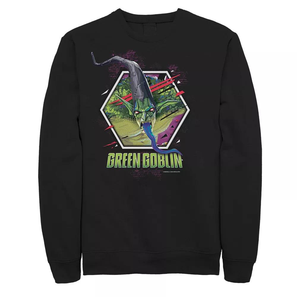 Men's Marvel Spiderverse Green Goblin Hexagon Graphic Fleece Pullover, Size: XL, Black Product Image