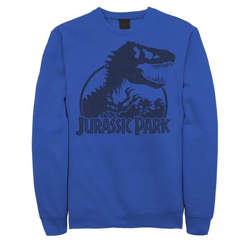 Men's Jurassic Park Ranger Logo Tan Badge Fleece, Size: Medium, Blue Product Image