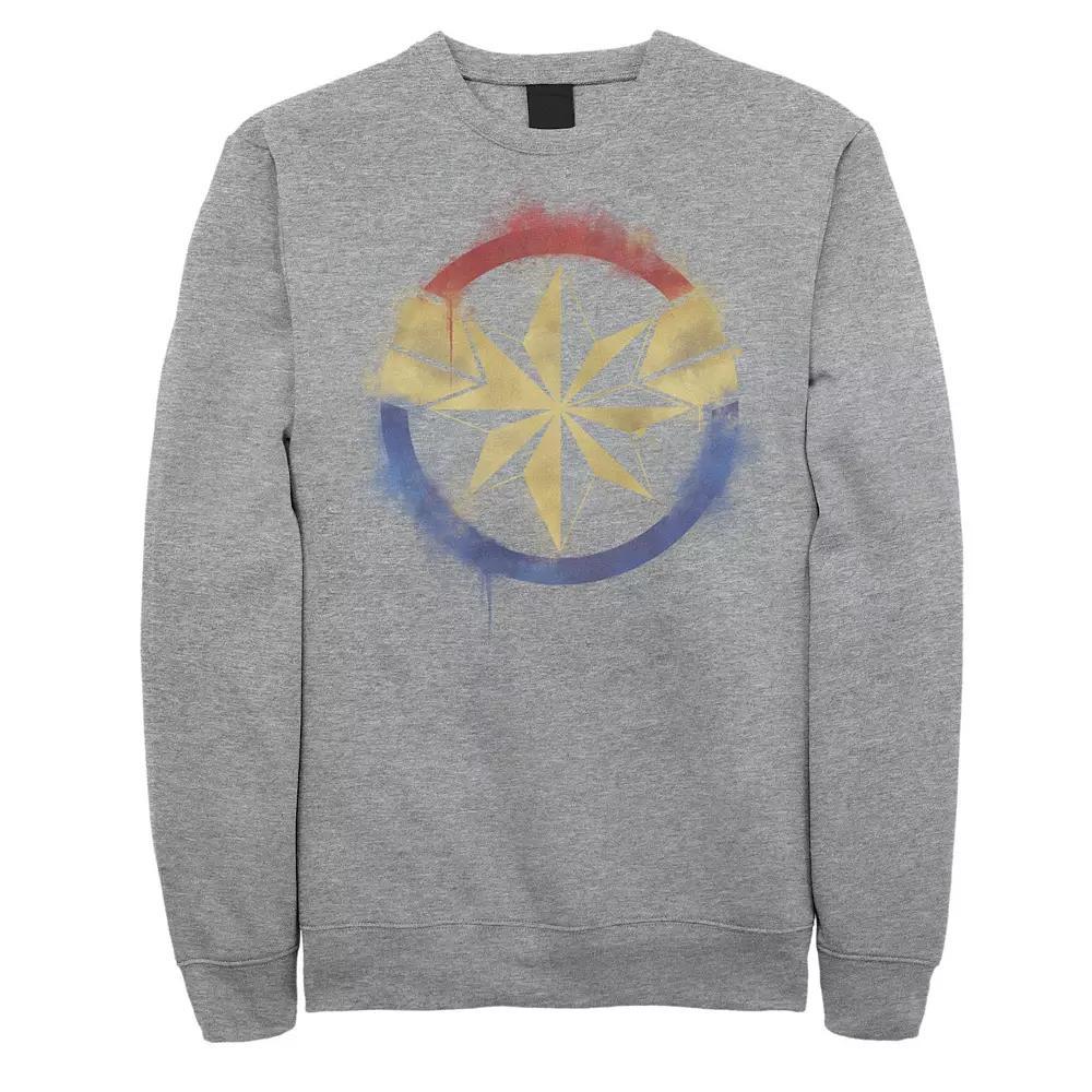 Men's Marvel Avengers Endgame Captain Marvel Spray Paint Logo Sweatshirt, Size: XL, Athletic Grey Product Image