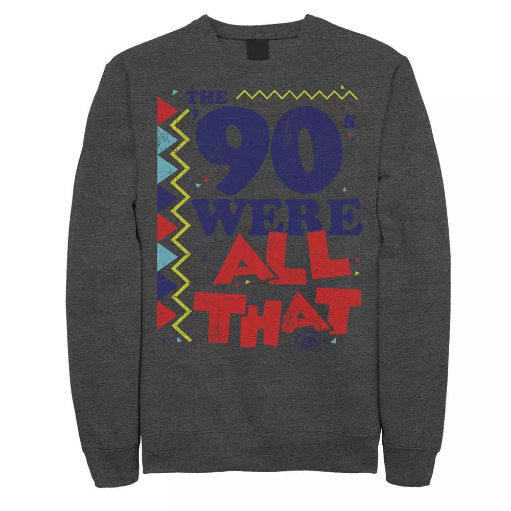 Men's Nickelodeon All That The Nineties Were Retro Poster Graphic Fleece Pullover, Size: Small, Grey Heather Product Image
