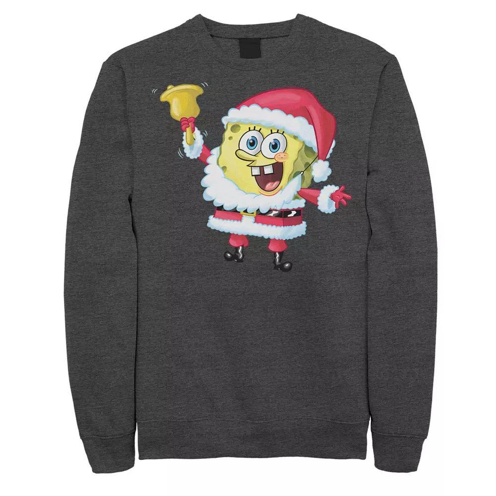 Men's Spongebob Squarepants Santa Claus Sponge Christmas Sweatshirt, Size: Medium, Grey Heather Product Image