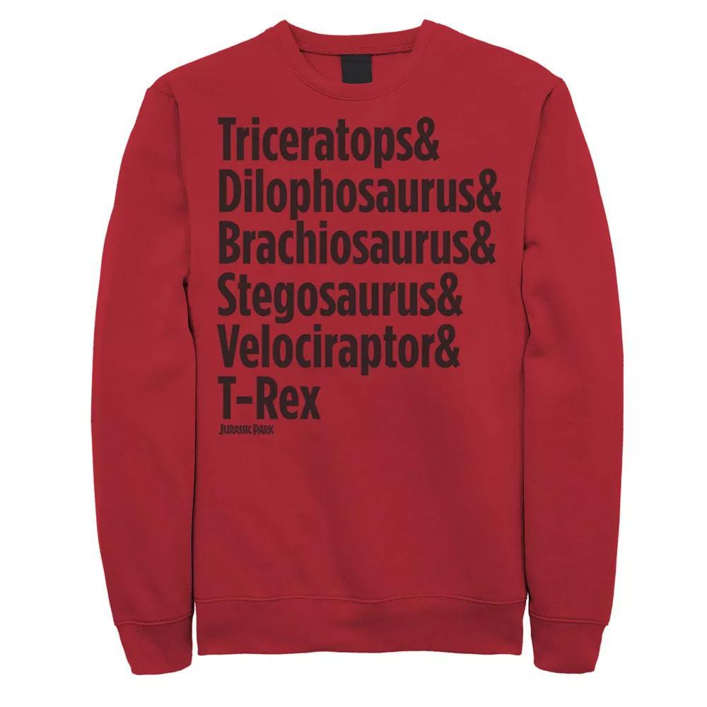Men's Jurassic Park Dinosaur Names Sweatshirt, Size: XXL, Royal Product Image