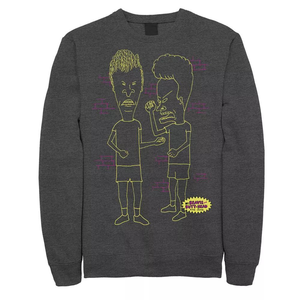 Mens Beavis & Butthead Neon Outline Sweatshirt Blue Product Image