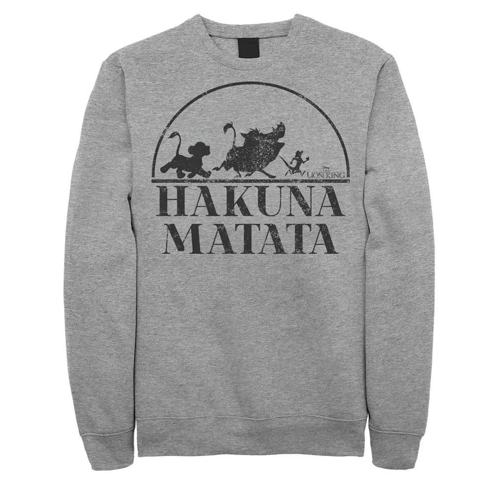 Disney's The Lion King Men's Hakuna Matata Simple Text Sweatshirt, Size: Large, Athletic Grey Product Image