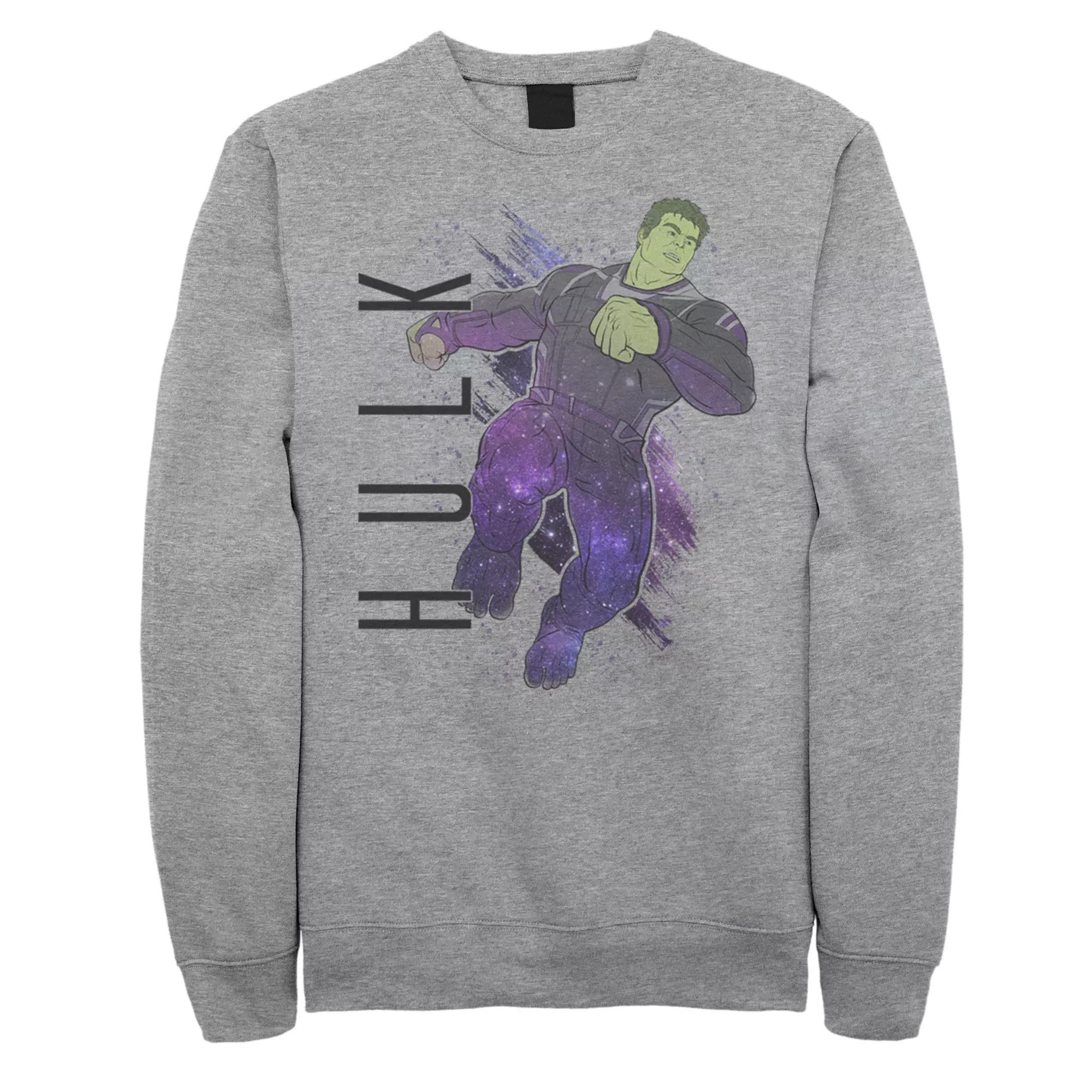 Men's Marvel Avengers Endgame Hulk Galaxy Paint Sweatshirt, Size: 3XL, Athletic Grey Product Image