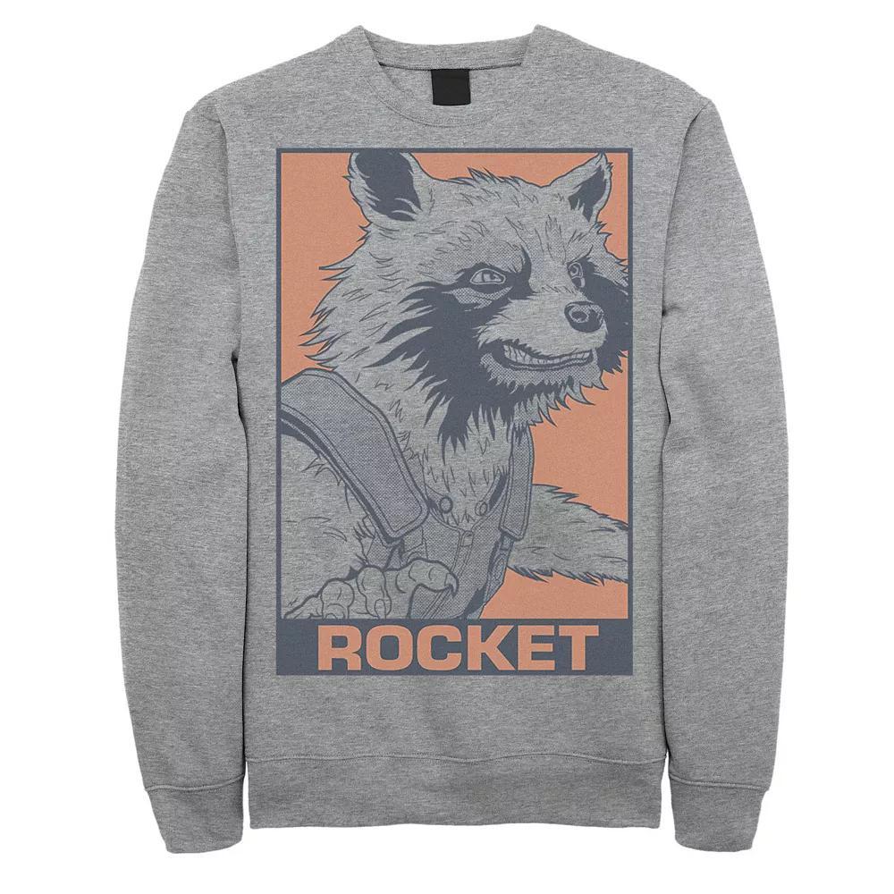 Men's Marvel Avengers Endgame Rocket Pop Art Sweatshirt, Size: 3XL, Athletic Grey Product Image