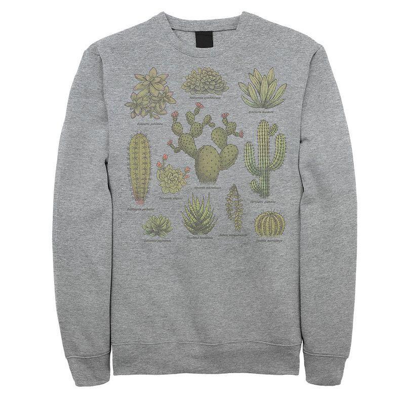 Men's Fifth Sun Botanical Cactus Line Up Sweatshirt, Size: Large, Athletic Grey Product Image