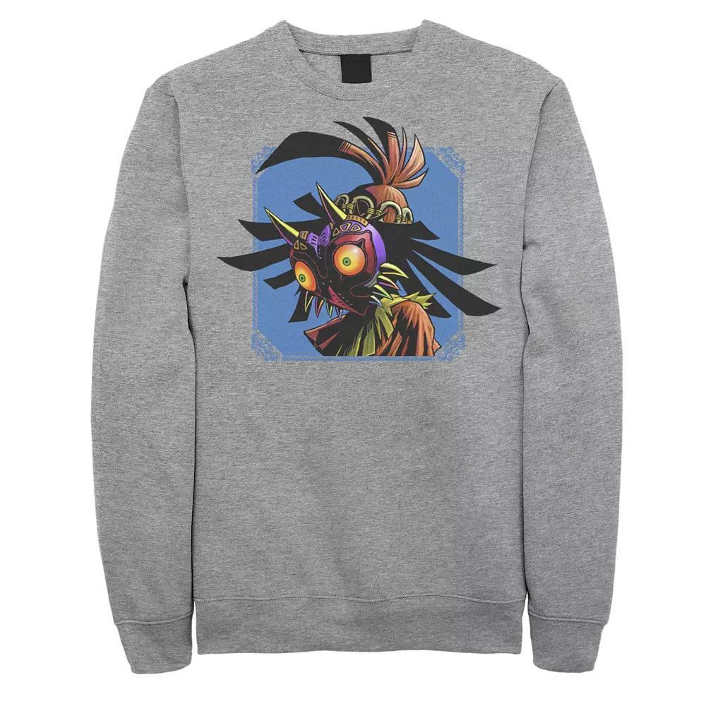 Big & Tall The Legend Of Zelda Skull Kid Portrait Fleece Sweatshirt, Men's, Size: Large Tall, Athletic Grey Product Image