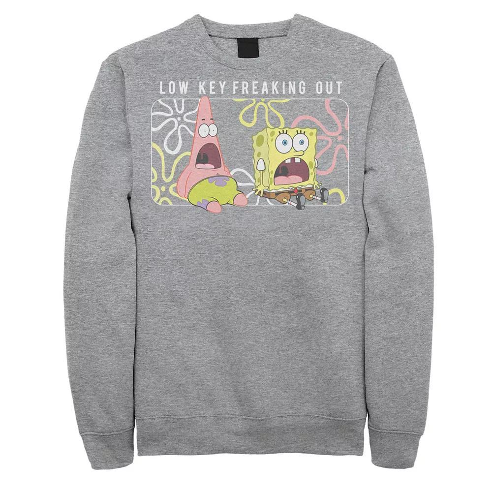 Men's Nickelodeon SpongeBob SquarePants Bob Esponja Happy Group Shot Fleece, Size: Small, Athletic Grey Product Image