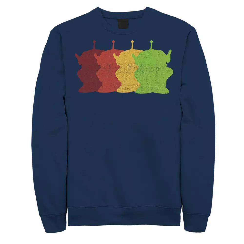 Disney / Pixars Toy Story Alien Mens Colorful Silhouette Stack Sweatshirt Blue Product Image