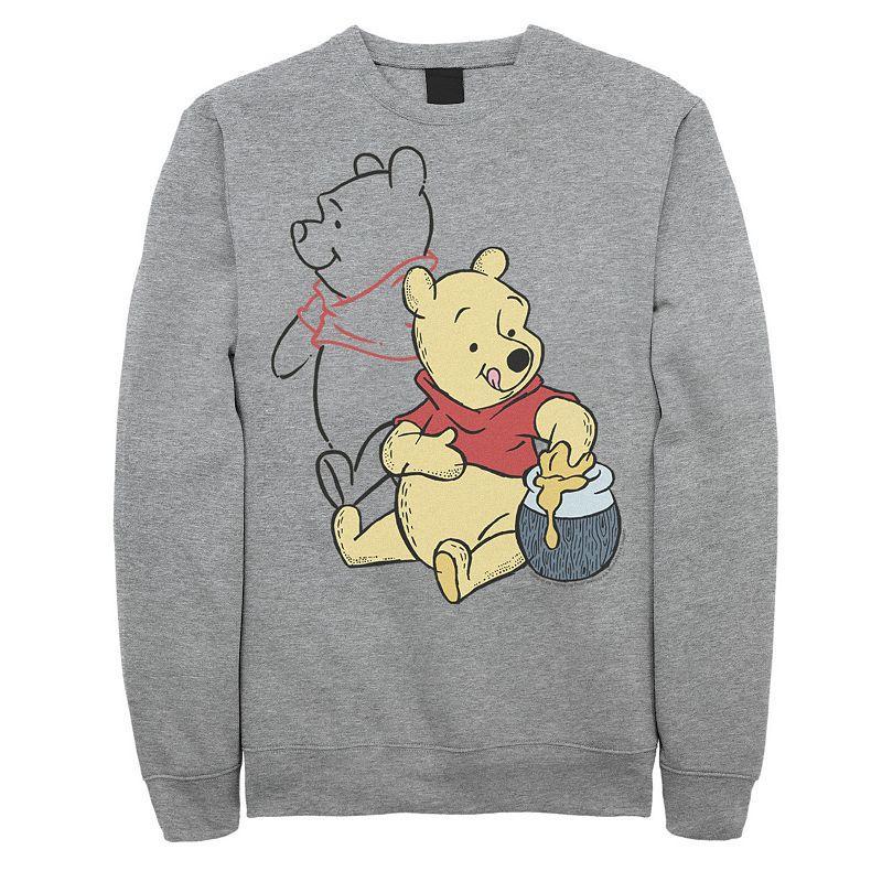 Disney's Big & Tall Winnie The Pooh Line Art Portrait Fleece, Men's, Size: XL Tall, Athletic Grey Product Image