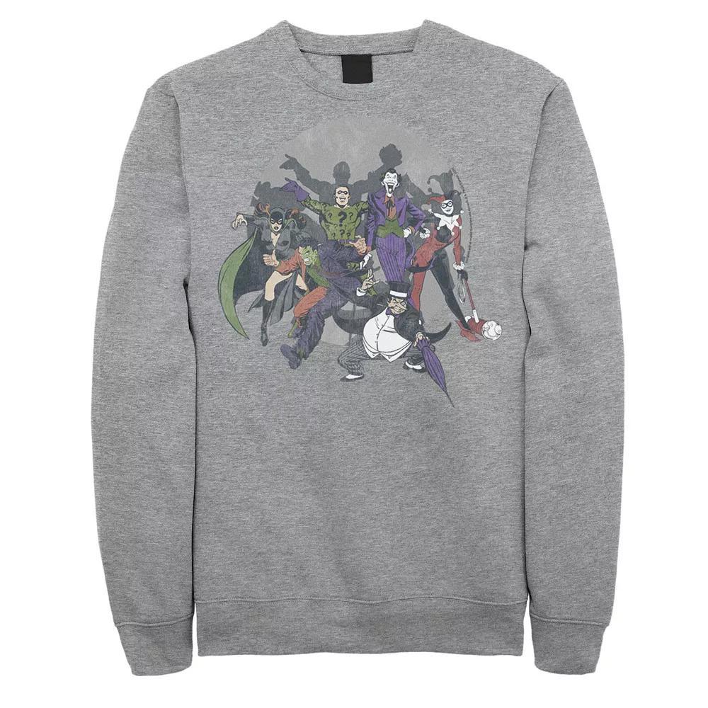 Men's Batman Gothams Most Wanted Sweatshirt, Size: Medium, Athletic Grey Product Image