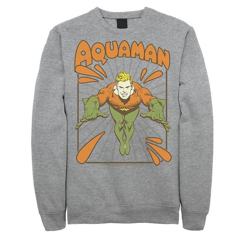 Men's DC Comics Aquaman Simple Text Logo Portrait Fleece Sweatshirt, Size: XXL, Blue Product Image
