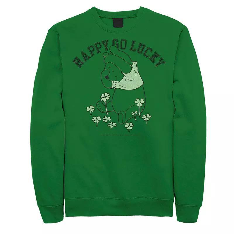Disney's Winnie The Pooh Happy Go Lucky St. Patrick's Day Men's Sweatshirt, Size: Medium, Kelly Product Image