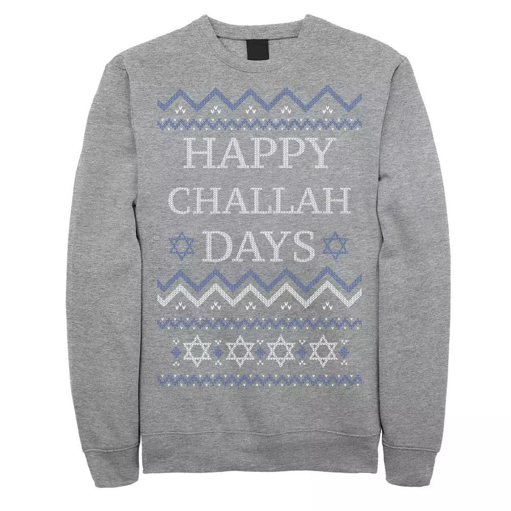 Men's Happy Challah Days Knit Style Fleece, Size: Medium, Athletic Grey Product Image