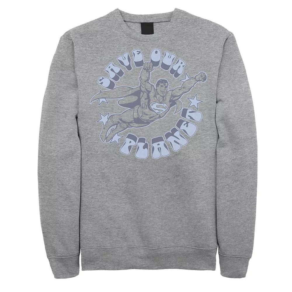Men's E.T. Pink Heart Grid E.T. Peaking Sweatshirt, Size: Medium, Athletic Grey Product Image