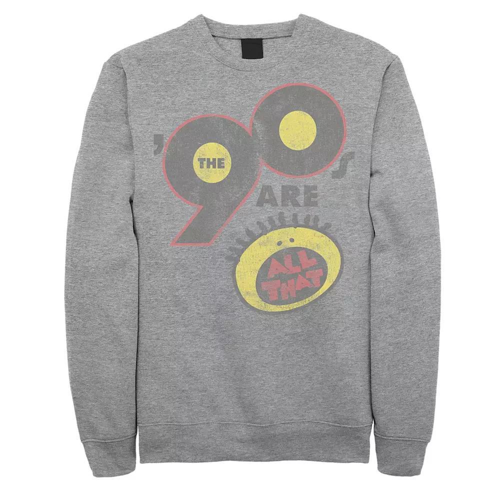 Men's Nickelodeon All That The Nineties Are Vintage Retro Graphic Fleece Pullover, Size: 3XL, Athletic Grey Product Image