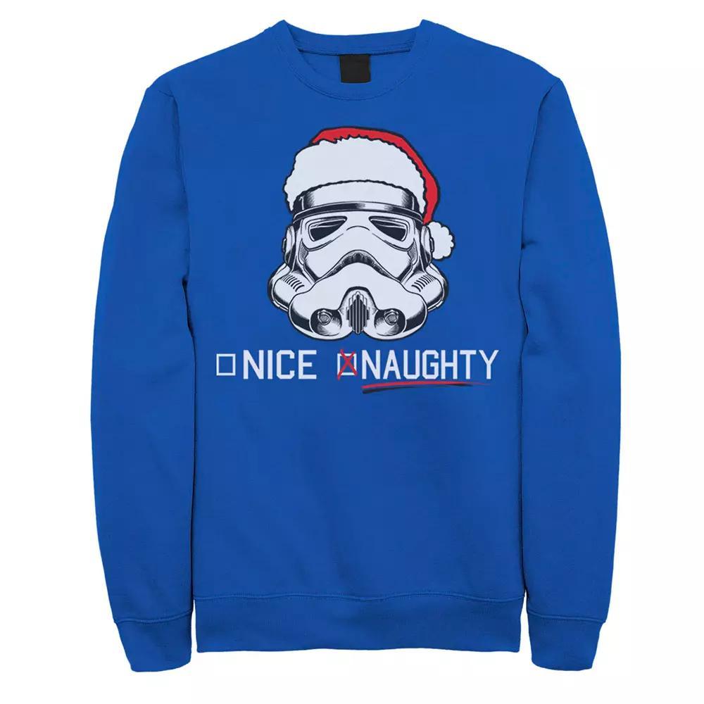 Men's Star Wars Stormtrooper Helmet Naughty & Nice Fleece, Size: XXL, Royal Product Image