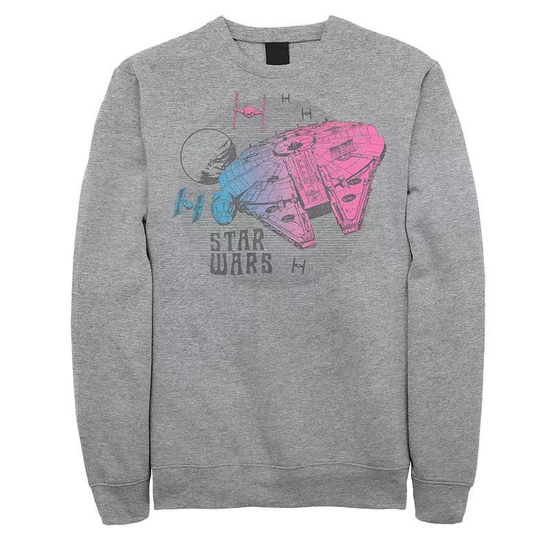 Men's Star Wars The Rise of Skywalker Ombre Millennium Falcon Sweatshirt, Size: Small, Athletic Grey Product Image