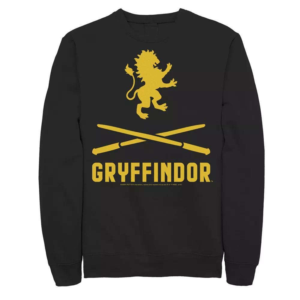 Men's Harry Potter Gryffindor Crossed Wands Logo Sweatshirt, Size: Small, Black Product Image