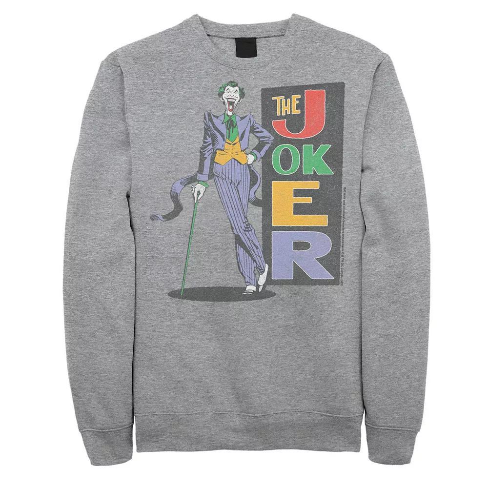Men's DC Comics Batman The Joker Poster Sweatshirt, Size: Large, Athletic Grey Product Image