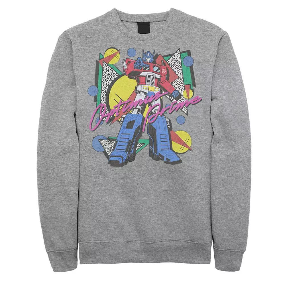Men's Transformers Optimus Prime 80's Style Background Graphic Tee, Size: XXL Tall, Athletic Grey Product Image