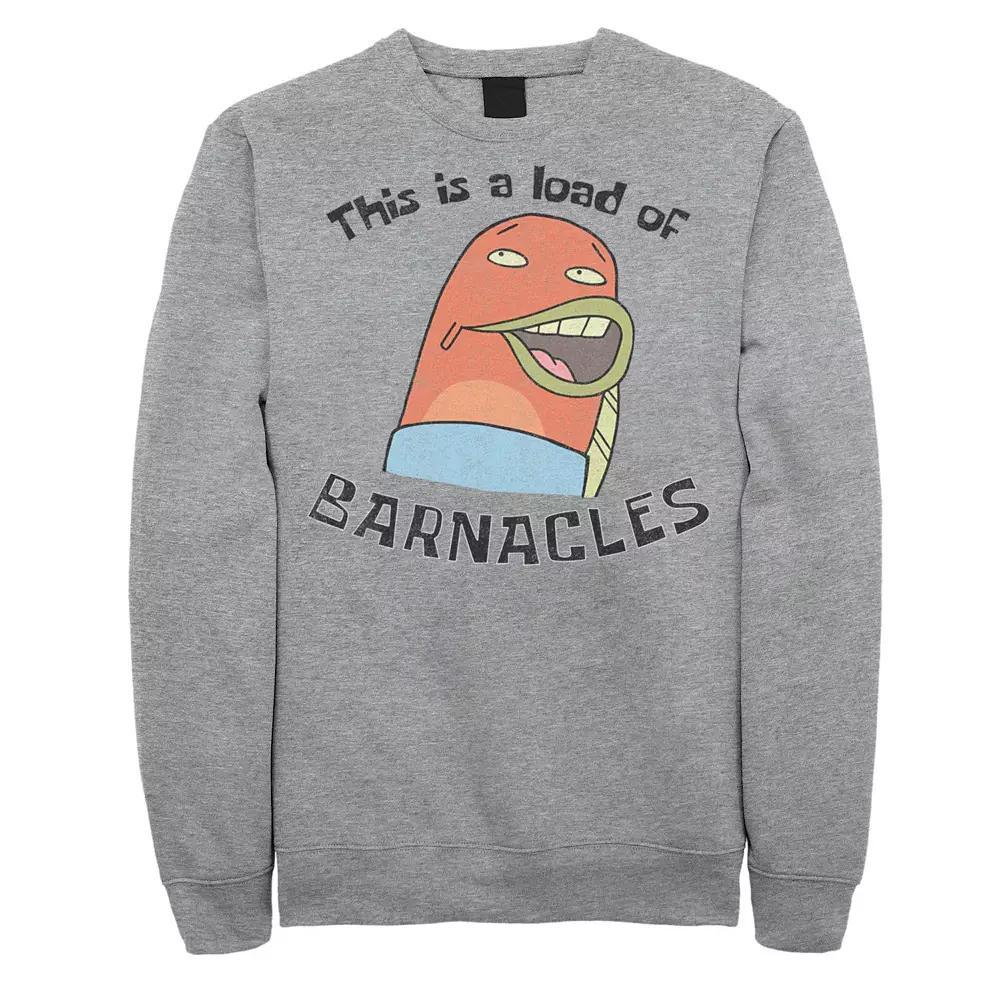 Men's SpongeBob This Is A Load Of Barnacles Quote Sweatshirt, Size: Small, Athletic Grey Product Image