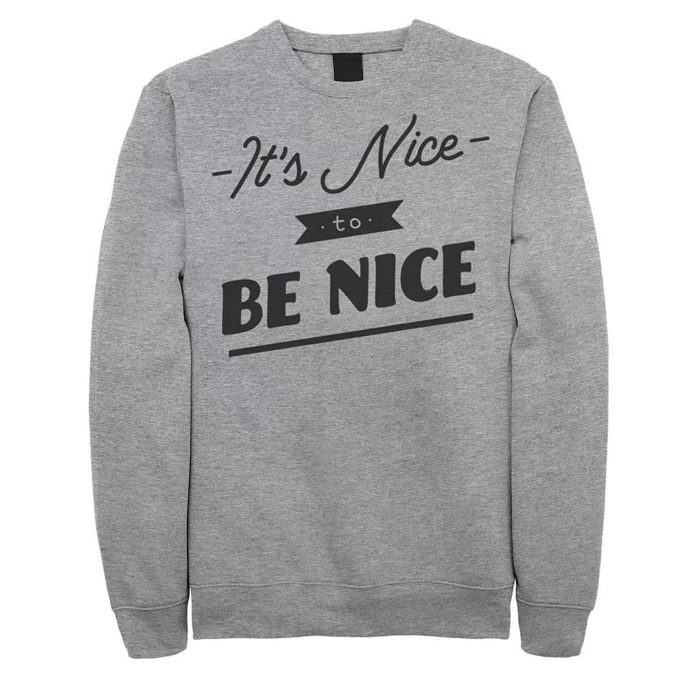 Men's Fifth Sun Nice To Be Nice Bold Sweatshirt, Size: XXL, Athletic Grey Product Image