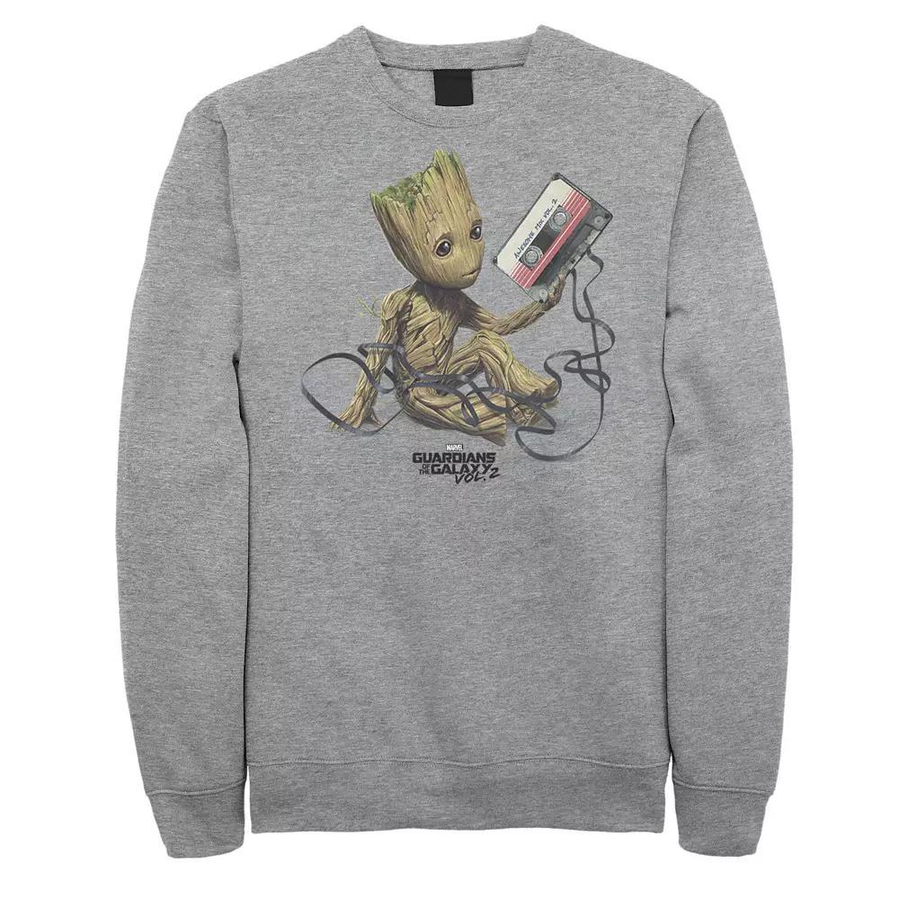 Big & Tall Marvel Guardians Of The Galaxy Vol. 2 Groot Tape Portrait Sweatshirt, Men's, Size: 5XL, Athletic Grey Product Image