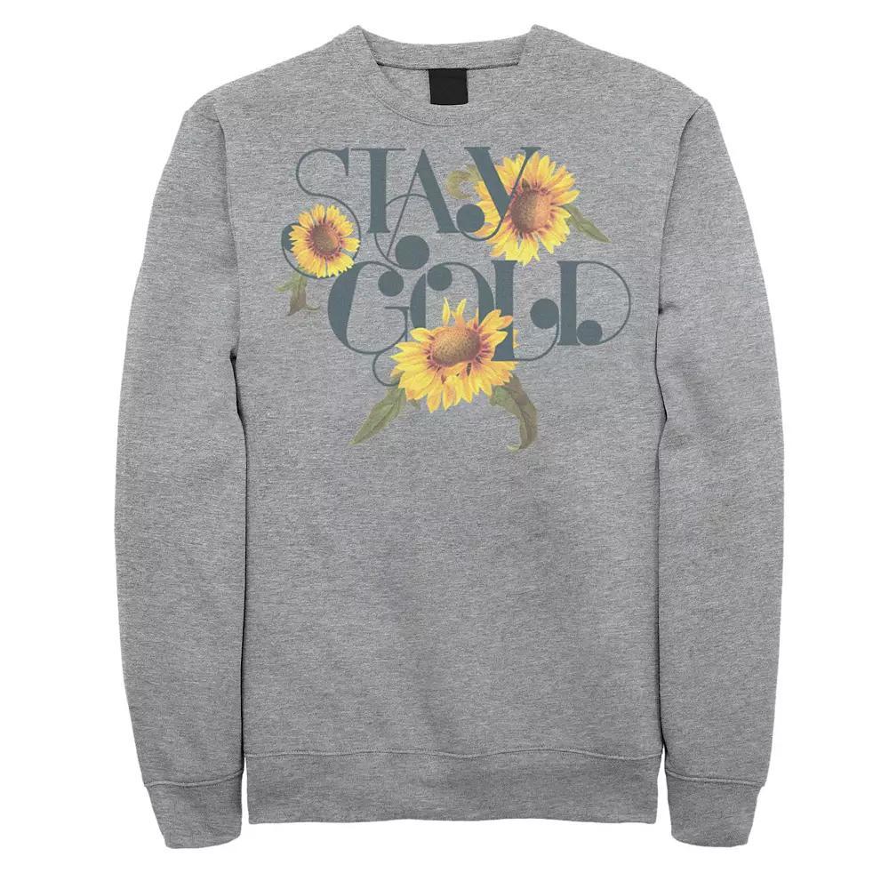 Men's Fifth Sun Stay Gold Floral Sweatshirt, Size: Small, Athletic Grey Product Image