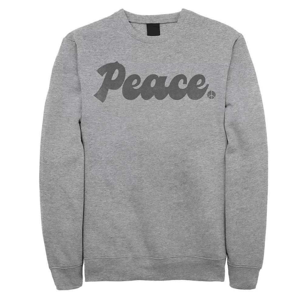 Men's Fifth Sun Peace Retro Sweatshirt, Size: XL, Athletic Grey Product Image
