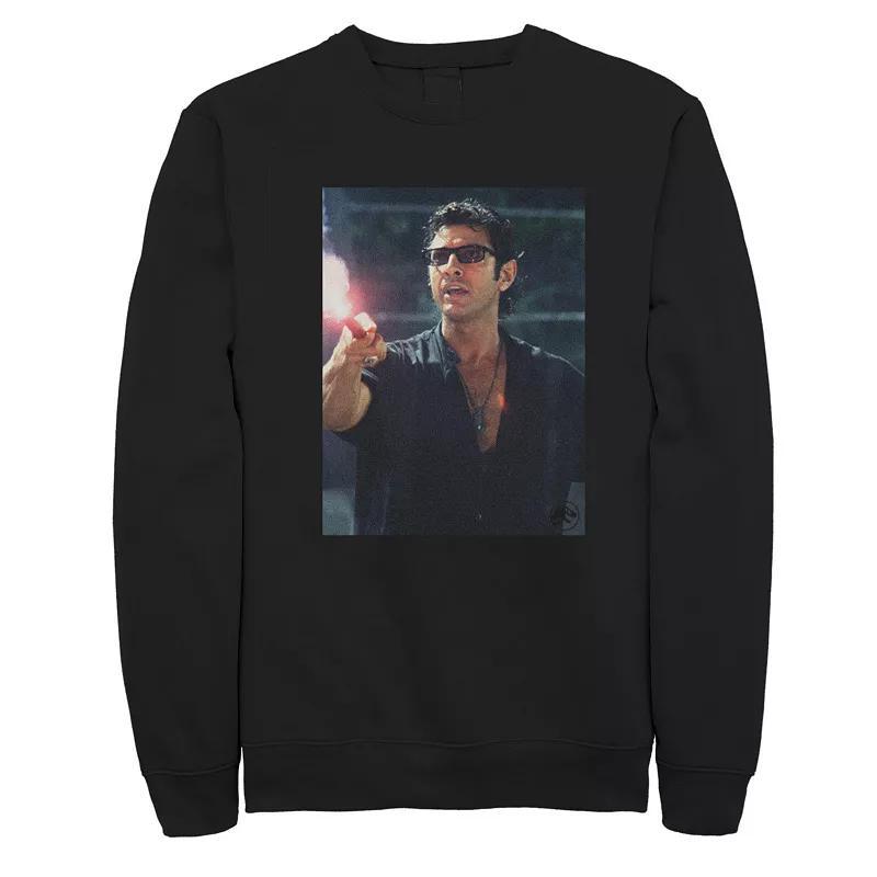 Men's Jurassic Park Ian Malcolm Road Flare Photo Sweatshirt, Size: Medium, Black Product Image