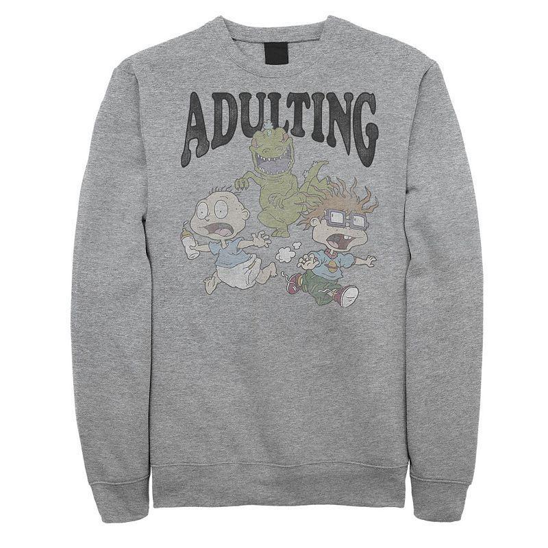 Men's Rugrats Reptar Run Adulting Fleece, Size: Small, Athletic Grey Product Image