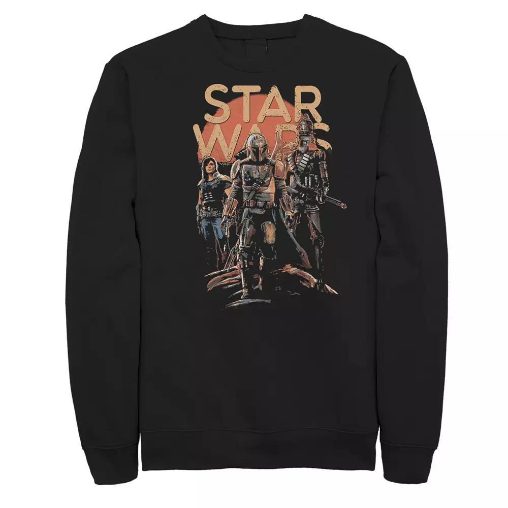 Men's Star Wars The Mandalorian Entourage Graphic Fleece Sweatshirt, Size: 3XL, Black Product Image