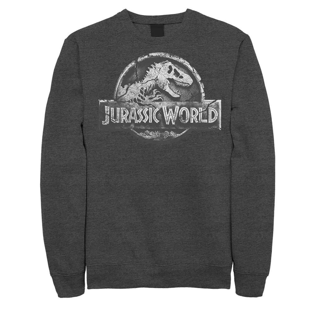Men's Jurassic World Two Return Stone Logo Sweatshirt, Size: Small, Grey Heather Product Image