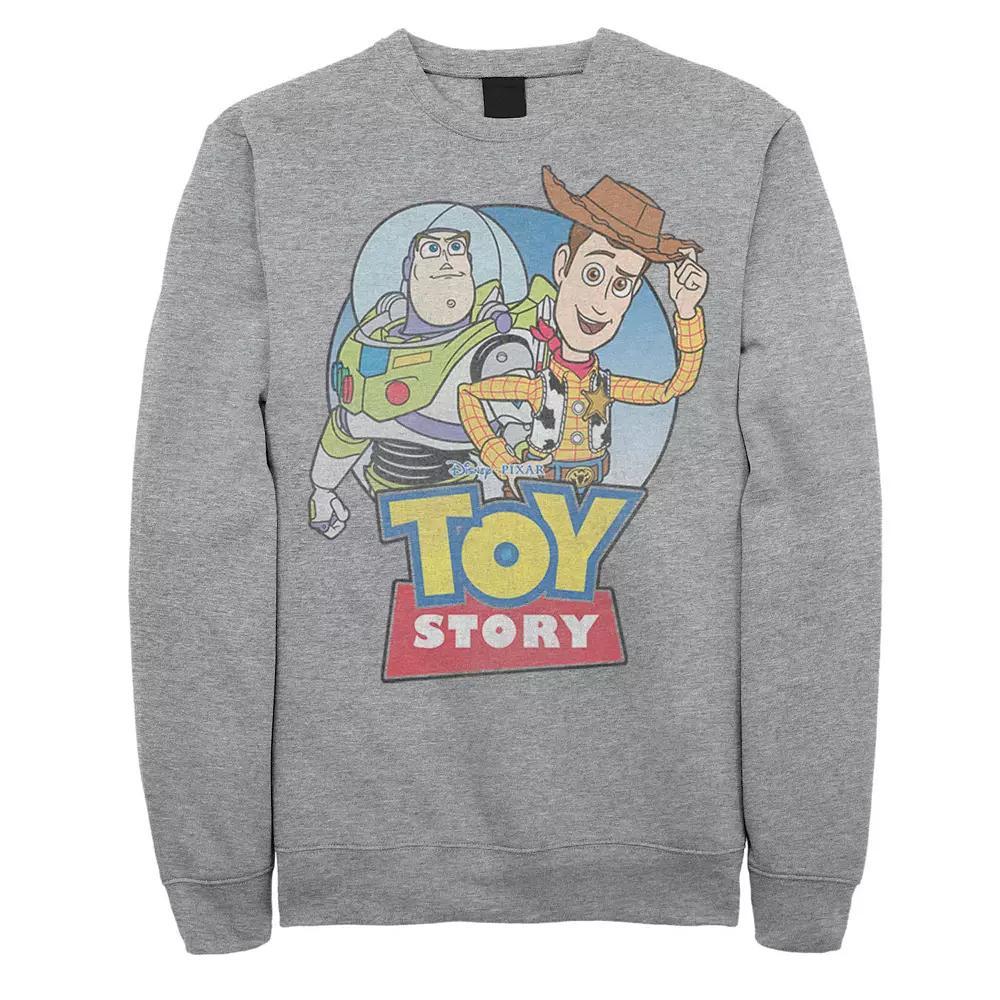 Disney / Pixar Toy Story Big & Tall Logo Buzz And Woody Fleece Sweatshirt, Men's, Size: 5XL, Athletic Grey Product Image