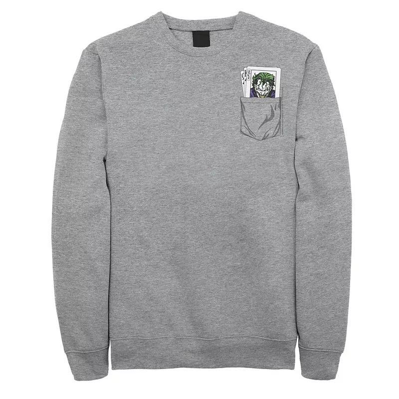 Men's DC Comics The Joker Cards Pocket Sweatshirt, Size: XXL, Athletic Grey Product Image