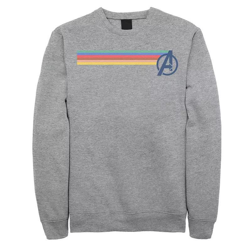 Men's Marvel Simple Brick Logo Outline Sweatshirt, Size: Small, Athletic Grey Product Image