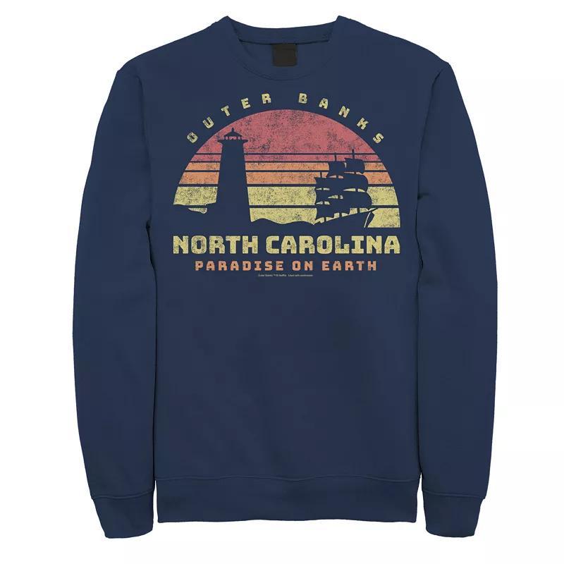 Men's Outer Banks North Carolina Paradise On Earth Retro Sunset Sweatshirt, Boy's, Size: XL, Blue Product Image